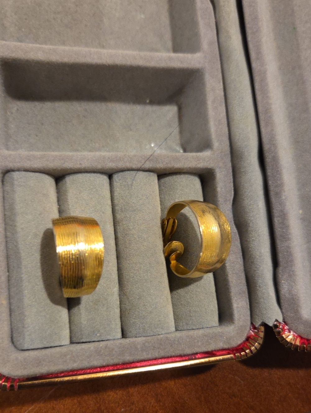 Gold-Tone Textured Clip On Earings